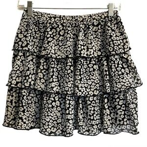 HYFVE Size Medium Mini Skater Skirt Black White Layered Fully Lined Dits…